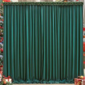 8x10FT Hunter Green Backdrop Curtains for Wedding Parties, Wrinkle Free Polyester Photography Backdrop Drapes for Christmas Birthday Parties Stage Background Stand Decorations 4x10ft,2 Panels, W4' x H10'