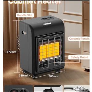 Kohree Propane Heater, 18,000 BTU Portable LP Gas Heater with ODS & Tip-over Protection, 3 Setting Tank Heaters for Patio, Garage, Camping, Heating Up to 450 Sq. Ft, Gas Regulator & Hose (Black)