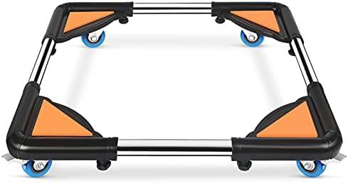 SPACECARE Mini Fridge Stand Furniture Dolly Mobile Roller with 4 Locking Wheels-Base Adjustable Refrigerator Washing Machine Stand Moving Cart- Appliance Dolly Cart Roller Pedestal -Black