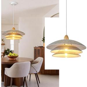18" Distinctive Farbic Pendant Light Fixtures, Modern Dining Room Chandelier, Adjustable Hanging Height, Farmhouse Chandelier for Kitchen Island, Living Room, Bedroom and Shop