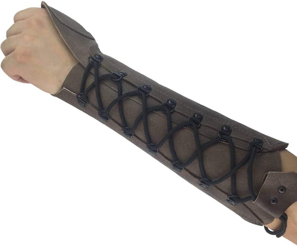 Handmade Leather Arm Guard Bow Hand Shooting Glove (Brown)