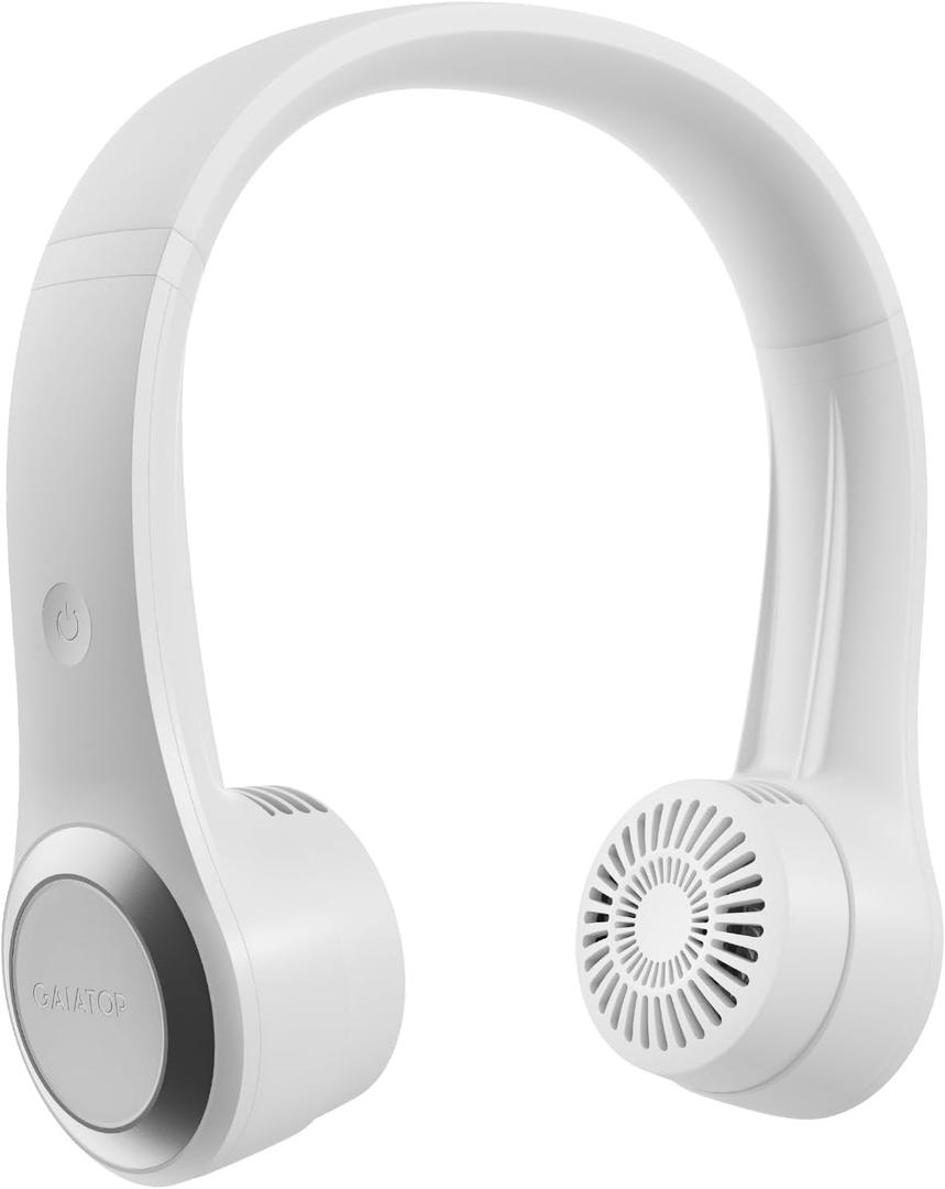 Gaiatop Portable Neck Fan, 4000mAh Rechargeable Hands Free Bladeless Mini Fans, 3 Speeds Air Outlet Can Rotate 70, Free Adjustment Personal Wearable Cooling Fan Suitable for Travel Office White