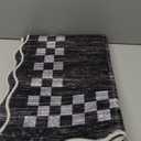 GarveeHome Scalloped Round Rug 4ft Modern Solid Color Circle Rugs Non Slip Low Pile Living Room Throw Carpat Washable Bedroom Scalloped Round Area Rug Stain Resistant Bordered Rug for Kitchen, 4'x4' (Scalloped Dark Grey)