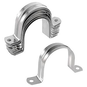 10 Pcs 3inch Rigid Pipe Strap,Two Hole Stainless Steel Strap U Bracket, Widened Tube Strap Tension Clip Assortment Kit Heavy Duty Pipe Clamp for Pipe Fixing（90mm）