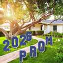 Prom Send Off Decorations 2026, 8Pcs Blue and Silvery Prom 2026 Yard Signs with Stakes, Prom 2026 Graduation Yard Sign for Prom Decorations 2026
