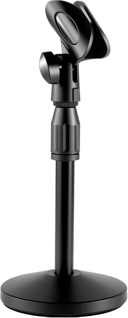 Desktop Microphone Stand Height and Angels Adjustable for Diameter Max 1.77" Desk Mic Stand Holder, Table Microphone Holder Hold Up to 3.3Lbs Suitable for Podiums, Meeting Rooms, etc (Routine)