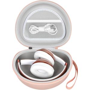 Extra Large Headphone Case Compatible with Picun B8/ P26/ for Beats Studio Pro/ Solo3/ Studio3/ for Elecder i39 and More Foldable Bluetooth Wireless Headset,  Rose Gold