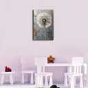 Dandelion Canvas Wall Art Rustic Grey Background Farmhouse Decor Modern Abstract Floral Artwork for Kitchen Baby Nursery Spa Bathroom Serenity Wall Decor (Dandelion, 16x24 inch, Wrapped Canvas)
