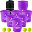 Aivalas Yard Pong Outdoor Games, Giant Yard Games Set with 12 Buckets and Balls for Adults and Family, Toss Game Throwing Games for Beach, Camping, Lawn and Backyard
