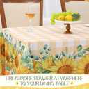 Romanstile Summer Tablecloth Rectangle, Sunflower Buffalo Plaid Decorative Table Cloths Stain Resistant Fabric Table Cover for Dinner/Party/Picnic/Indoor/Outdoor (Orange, 60 x 102 Inch)