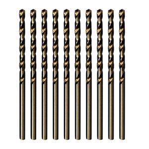 M35 5% Cobalt Jobber Drill Bits Set for Stainless Steel and Hard Metal, Steel (3/32 Inch, Pack of 10)