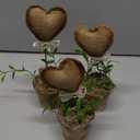 Suncalla 3 Pcs Valentine's Day Heart Linen Topiary Tree Plant 5.5'' to 7'' Rustic Heart Potted Artificial Plant with Pot for Farmhouse Tabletop Centerpiece Tiered Tray Decor Gifts