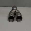 Stainless Steel Exhaust Tip Inlet 3 inches, Outlet 3 inches, Overall Length 8.66 inches, Dual Exhaust Ports, Polished Stainless Steel Exhaust Tip, Car Tailpipe (Straight, silver white)