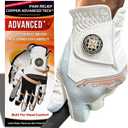 Copper Advanced Tech 2.0 Golf Gloves for Men | Copper Compression Joint Support Golf Glove with Tacky Grip, Tear Resistant Durability, All Weather Grip Control, Comfort for Weak Grip and Arthritis, Medium-Large