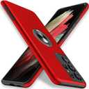 JAME for Samsung Galaxy S21 Ultra Case, Slim Soft Bumper Protective Cover for Samsung S21 Ultra Case, with Invisible Ring Holder Kickstand Cover for Galaxy S21 Ultra, Red