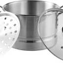 IMUSA USA MEXICANA-410 Aluminum Steamer with Glass Lid 10-Quart, Silver, 10Qt