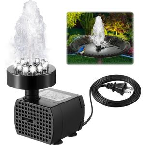Bird Bath Fountains with 12 LED Lights, 4W 24 Hour Working Small Fountain Pumps Outdoor, Adjustable Watering Submersible Pump for Garden, Pond, Create a Stunning Cool White Water Feature Bird Bath Fountains with 12 LED Lights, 4W 24 Hour Working Small Fountain Pumps Outdoor, Adjustable Watering Submersible Pump for Garden, Pond, Create a Stunning Cool White Water Feature
