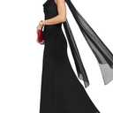 Parthea Women's Summer Formal Wedding Guest Dresses Sleeveless Backless Long Elegant Evening Party Maxi Bodycon Dress Black, Size XL
