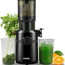 Cold Press Juicer Machines,Fretta Slow Masticating Juicer Machines with 4.25" Large Feed Chute,Fit Whole Fruits & Vegetables Easy Clean Self Feeding,High Juice Yield,Tritan BPA-Free,Onyx Black
