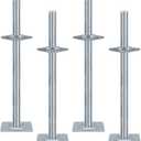 20" Scaffold Adjustable Leveling-Jack Parts - Yzzwer Galvanized Hollow Threaded Rod Scaffolding Feet for Baker Style Scaffolding 4 Pack