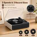 Bluetooth Vinyl Record Player with Built-in Stereo Speakers, 3-Speed Belt-Drive Turntable for 7/10/12 Inch Vinyl Records, Magnetic Cartridge, RCA Out, AUX in, Headphone Jack, Vintage White Phonograph