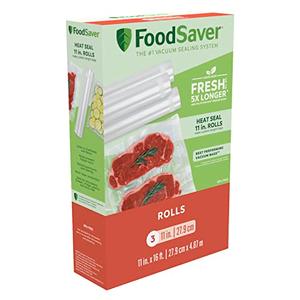 FoodSaver 11" x 16' Vacuum Seal Roll with BPA-Free Multilayer Construction for Food Preservation, 11" Roll, Pack of 2
