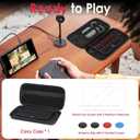 Simpeak 3 in 1 Accessories Travel Carrying Case Compatible with Switch 2 (2025), 1x Hard Shell Storage Bag with 2x Tempered Glass Screen Protector and 2 Pairs Thumb Grips Caps
