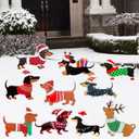 10 Pcs Dachshund Christmas Yard Signs with Stakes Xmas Dog Yard Decor Waterproof Christmas Decorations Puppy Lawn Signs for Xmas Holiday Winter Farmhouse Garden Patio Pathway Outside Decor