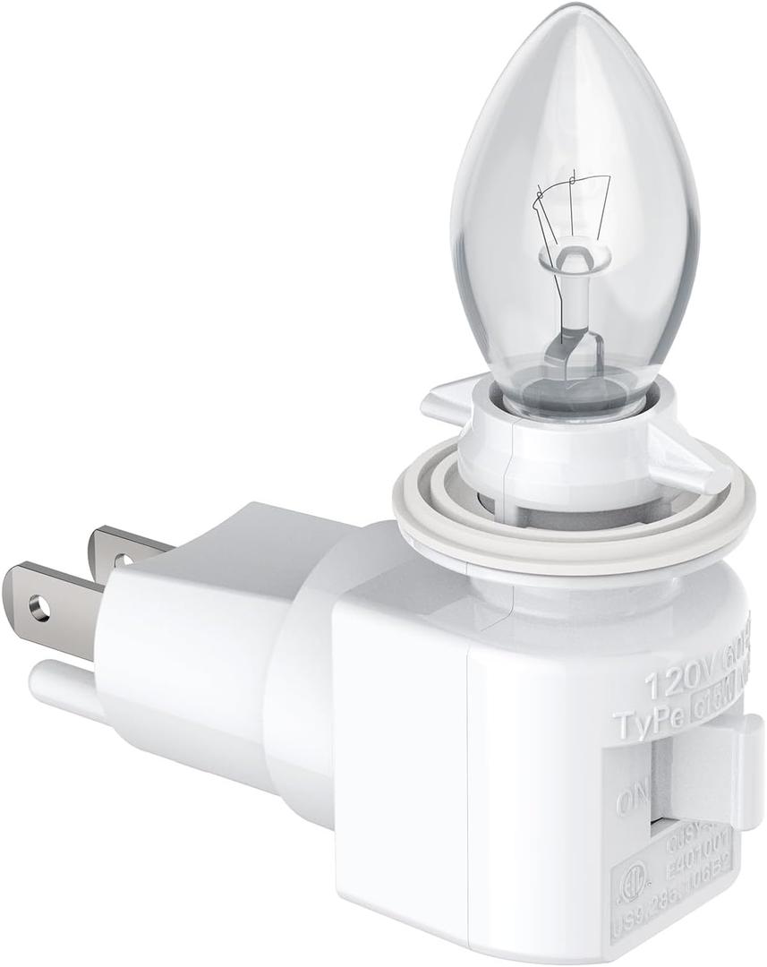 TWDRTDD Plug in Night Light, Adjustable E12 Base Socket with On/Off Switch for Making Decorative Night Lights (White,1-Pack)