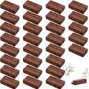 Blosssound 24 Pcs Wood Place Card Holders Black Wooden Table Number Holder Stands Name Card for Wedding Party Events Exhibition Decoration Office Restaurant Business(Brown,3 x 1.6 x 0.8 Inches)
