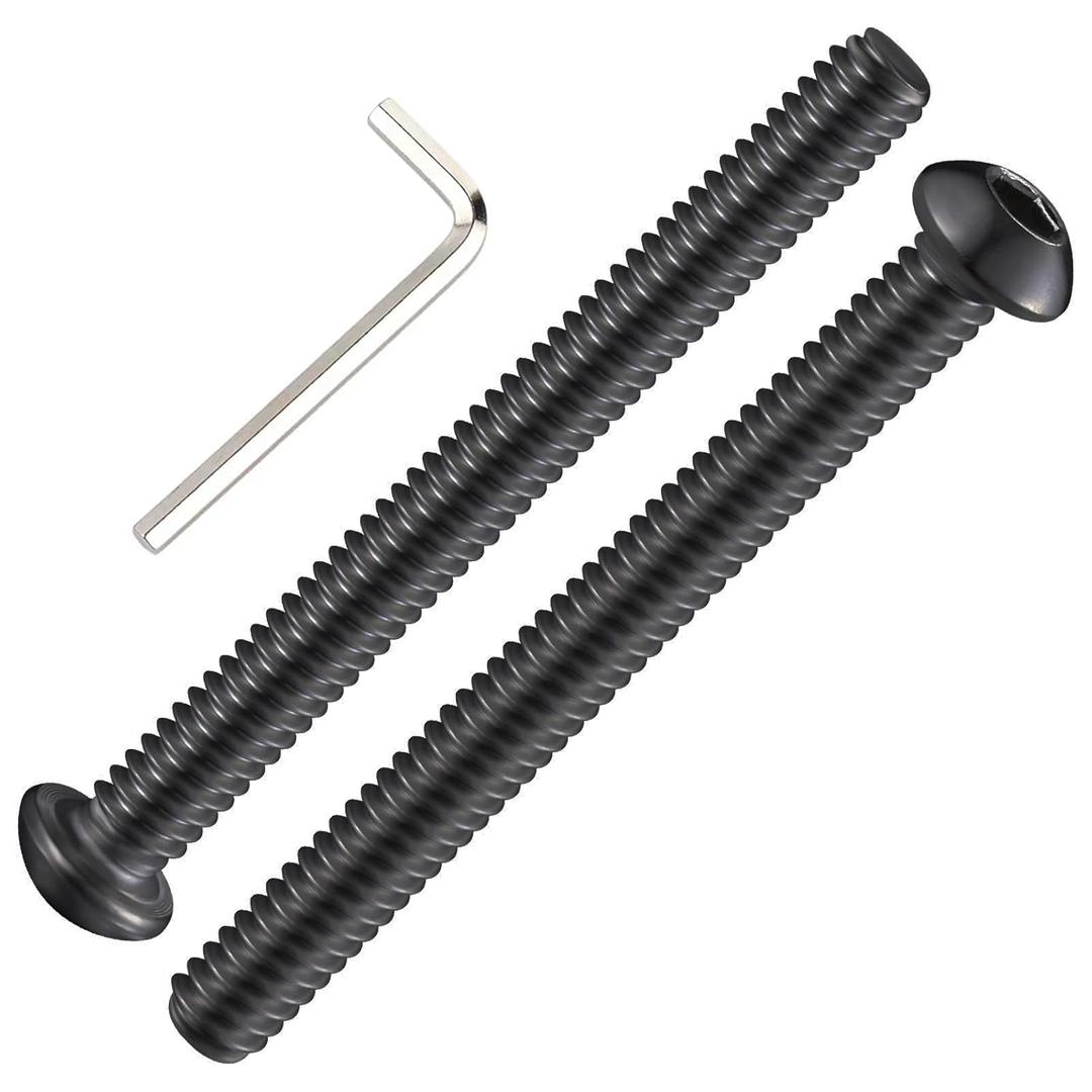 (20Pcs) 3/8-16 * 3 Button Head Socket Cap Bolts Screws, 304 Black Stainless Steel, Allen Hex Drive, Bright Finish, Fully Machine Thread