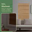 AGESISI Bamboo Roman Shades with Valance Cover, Cordless Blinds for Indoor Windows, Blackout Woven Wood Shades for Home & Patio, Privacy Protection, 34" W x 64" H, Carbonized