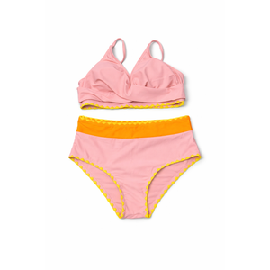 Kids4ever Girls Swimsuit 2 Piece Color Block Teen Bikini Sets with Adjustable Straps Bathing Suit Size 11-12 Y