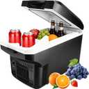 Iceblue Electric Cooler with Type-C, 8 Liter /11 Cans Mini Fridge with Belt, 9V Type-C Thermoelectric Dual-use Car Refrigerator, Car Fridge for Car, Dorm, Travel, Picnic, Gift - Black