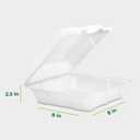 Freshware Clamshell Food Containers with Lids [8x8" 100-Pack] Disposable To Go Containers, Biodegradable Sugarcane To Go Boxes - Paper Container - Microwave & Freezer Safe, Stackable