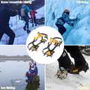 Amarine Made Anti-Slip Ice Crampons Mountaineering Cleats for Men,Women,10 Teeth Stainless Steel Snow Grips Crampons Traction Spikes for Hiking Climbing Fishing Jogging
