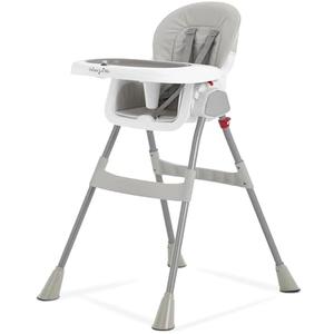 Dream On Me Portable 2-in-1 Tabletalk High Chair, Convertible Compact High Chair, Light Weight Portable Highchair, Grey