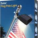 Solar Flag Pole Light, Bright Warm White 3000k Flagpole Light Upgrade Solar Powered for 5ft 6ft Flag Pole, Outdoor Dusk to Dawn Led Solar Lights, Outside House Garden Yard American Flags Decor, Black, Warm White 3000k