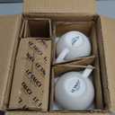 LE TAUCI Cappuccino Cups with Saucers 6 oz, Set of 4 Ceramic Coffee Cup and Saucer Set for Latte, Au Lait, Flat White, Mocha, Tea, Embossed Coffee Cups, White