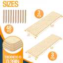 6Pack 2 Adjustable Sizes of Wooden pegboard Drawer Storage Boxes, Drawer Organizer with pegs Suitable for Adjustable Storage Boxes for pots, Pans, Tableware and Plates in The Kitchen