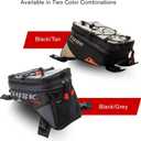TUSK Olympus Tank Bag Large 8L Motorcycle Luggage, Black/Grey, Waterproof Zippers, Phone Map Pocket, Fits ADV, Dual Sport, Touring, and Dirt Bikes