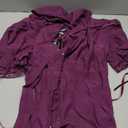 Scarlet Darkness Womens Work Tops Elegant Renaissance Pirate Shirt Short Sleeve Victorian Peasant Blouses,L