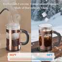 Veken French Press Coffee Maker 21oz 0.6 L, Single Serve Small Pot, Heat Resistant Thickened Borosilicate Glass, Stainless Steel Brewer, Cold Brew Cafetera Teapot for Kitchen Travel Camping, Copper