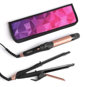 AmoVee Mini Curling Iron & Curling Iron, 2 in 1 Flat Iron Mini Hair Straightener