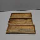 Samhita Mango Wood Serving Platter with Raised Edge -Set of 3 for Display Fruit Snacks Appetizer Sushi Food Decorative (12" x 5" x 0.75")