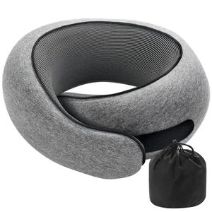 Napfun® Snail Neck Pillow Memory Foam with MagicStrap – Adjustable Ergonomic Travel Pillow for Office/Airplane/Car, Washable Cover, Portable Cervical Support (Gray)
