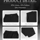 Xiaoxuemeng Linen Pants Women Wide Leg Capri Beach Pants Elastic Waisted Baggy Linen Trousers, XL