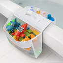 Bath Toy Organizer with 2 Pockets, Large Capacity Mesh Storage with Grip, Quick Dry, Perfect for Organizing Toys and Bath Essentials, Fits 6-Inch Tub Edges