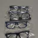 Eyekepper 5-pack Oversized Eyeglasses Square Large Frame Glasses for Men and Women - 3 Black and 2 Blue +0.00