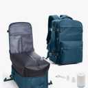 Vacuum Travel Backpack with Pump for Women,Airback Personal Item Carry on Backpacks Flight Approved for Men,Laptop Waterproof Work Compression bags Casual Daypack(Blue)